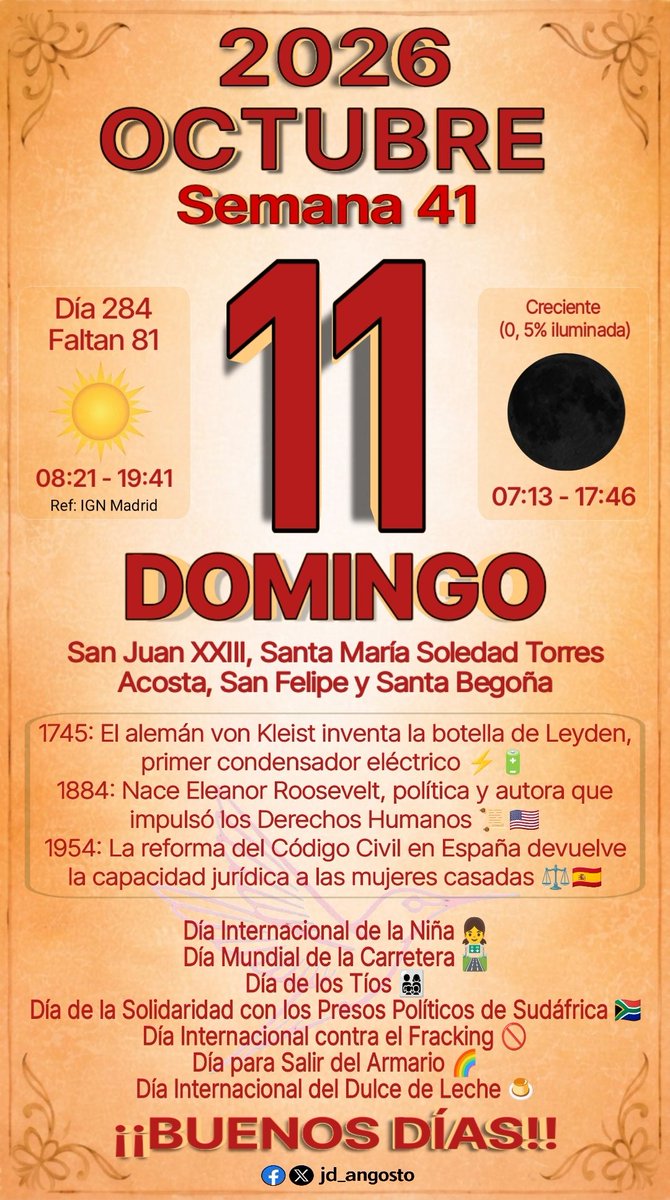 1975Jdangosto's tweet photo. #Almanaque2026 #Santoral #Efemérides #TalDíaComoHoy #Cultura https://t.co/G7ZlGzximM