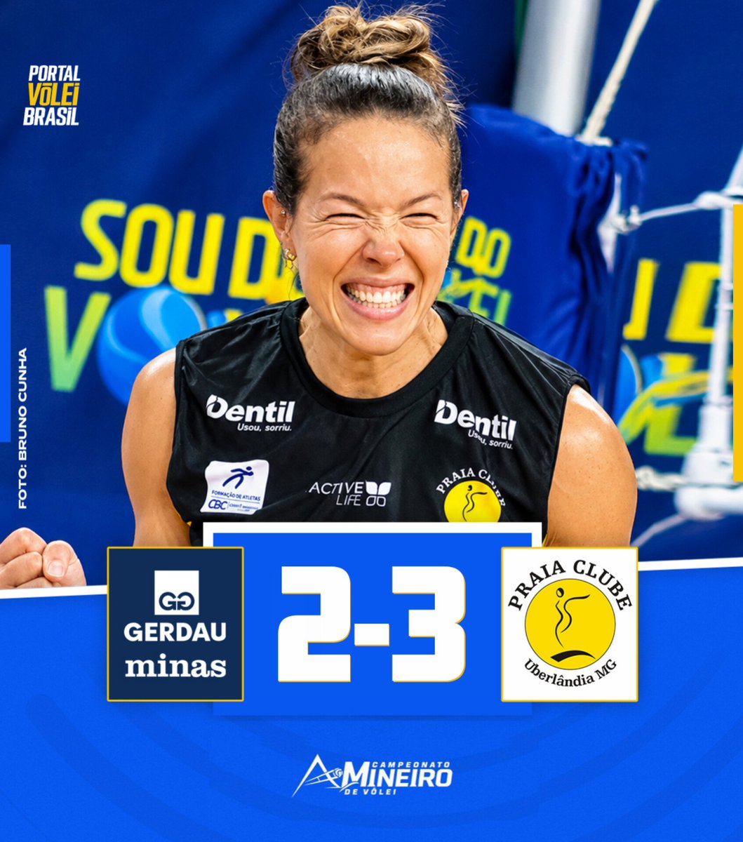 portal_volei's tweet photo. ✅ FIM DE JOGO!

🏐 🔵 GERDAU MINAS 2x3 DENTIL PRAIA CLUBE 🟡
➡️ (22x25, 27x29, 25x21, 27x25, 12x15)
🏆 Mineiro Feminino | Rodada 03 https://t.co/30nUNjJ4Ji