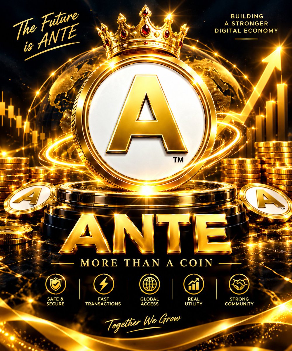 JaiokiK0214's tweet photo. ANTE — One Coin, One Vision, One Future
🏆 ANTE — The Golden Revolution
⚡ ANTE — Think Big. Go Digital.
🪙 ANTE — The Next Generation of Crypto
👑 ANTE — Where Innovation Meets Gold.

#ANTE #Coin #ComeingP2P https://t.co/Phl39fjIy0