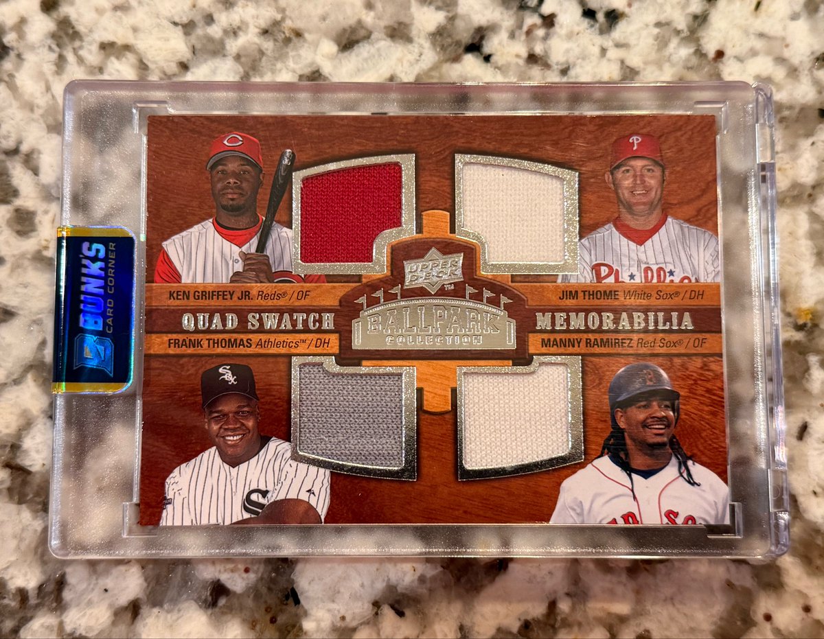 OddB_Sports's tweet photo. Griffey, Thome, Big Hurt, Manny Quad Patch

$50 shipped https://t.co/2sOjhLymDE