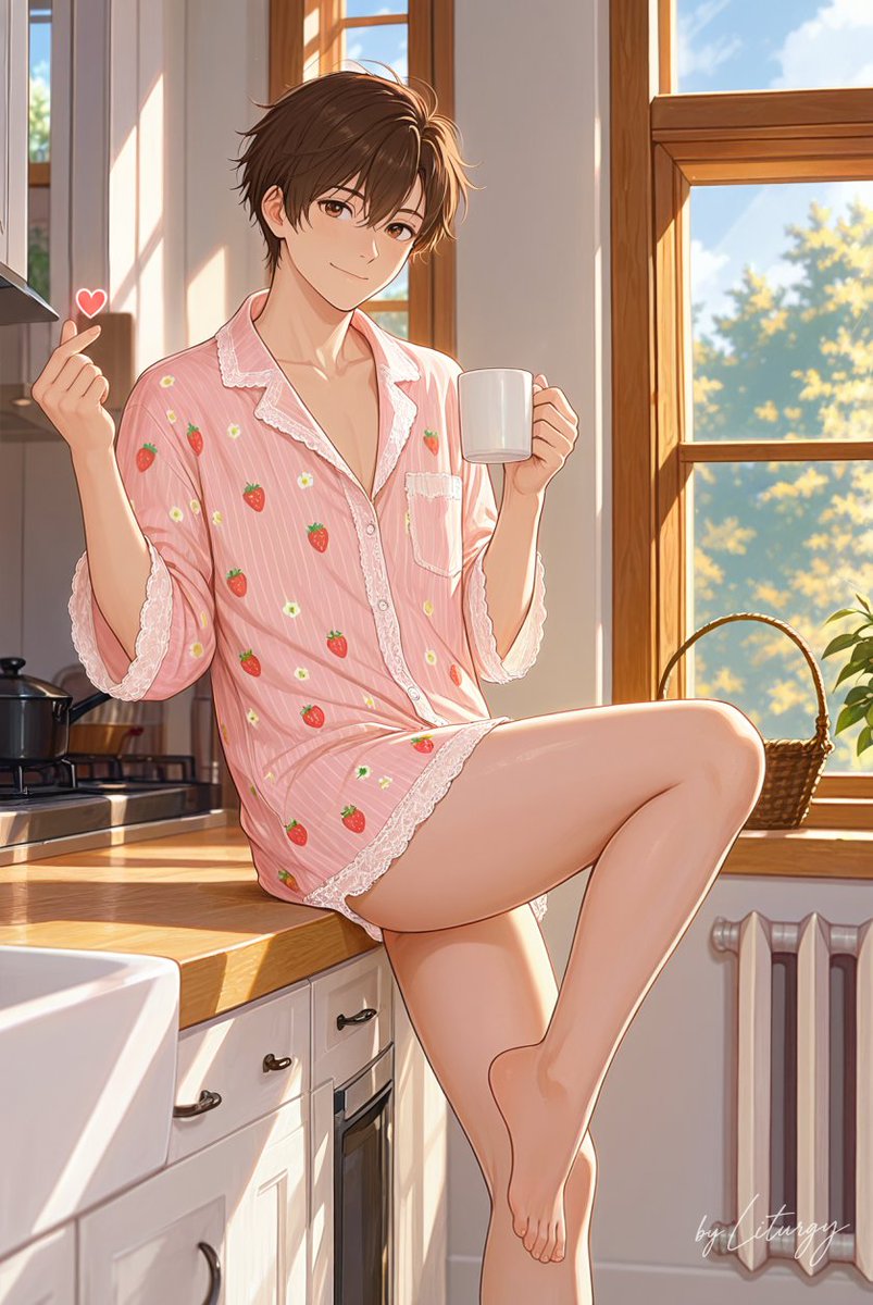 FemboyArtClub's tweet photo. 🩷 (OC) Remy in the kitchen #3 🩷 https://t.co/cCXaCa3bbO