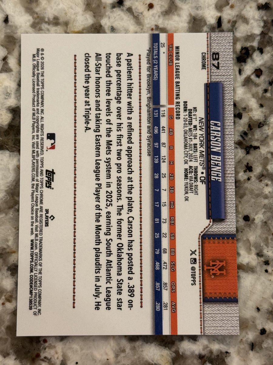 OddB_Sports's tweet photo. Carson Benge Logofractor Refractor /50

$45 shipped

Has a surface smudge https://t.co/kGJlAOEjrm