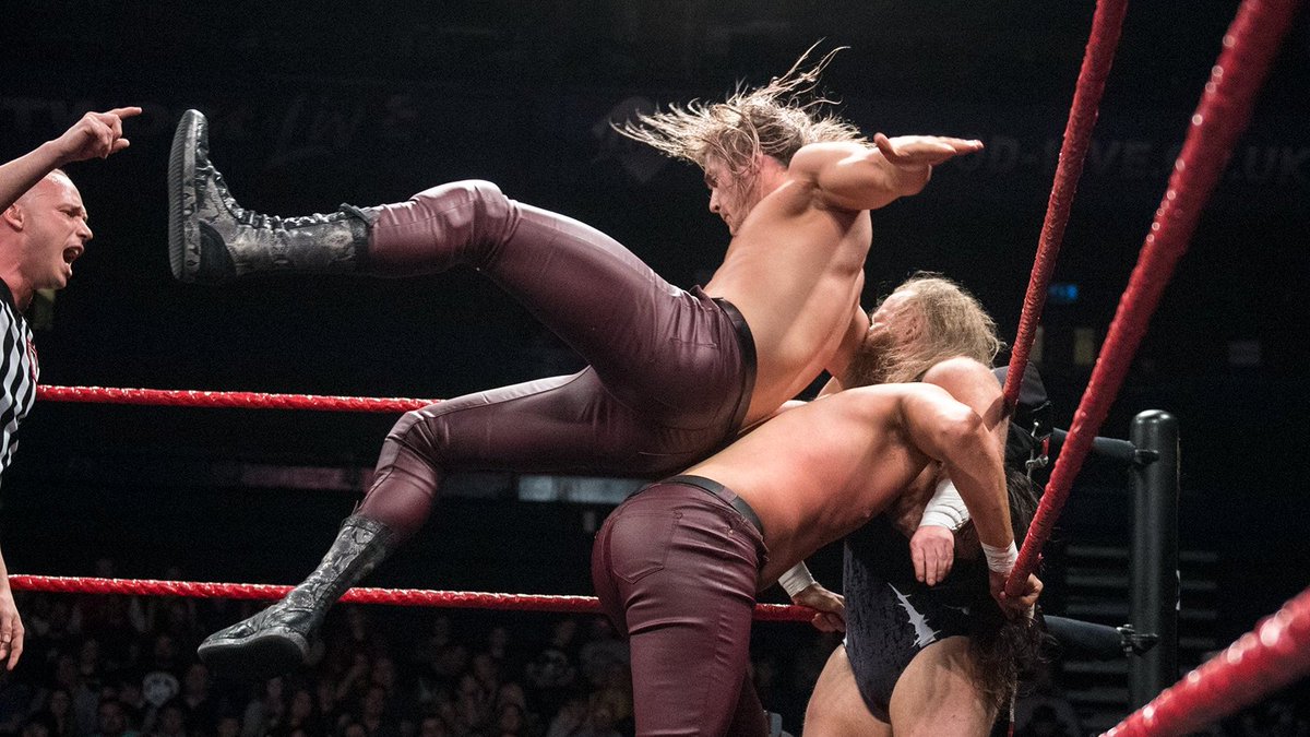 NXTUK_Legacy's tweet photo. Oct. 10, 2019:
At Brentwood Centre, The Hunt defeated Pretty Deadly and then got into a post-match brawl with members of IMERPIUM. #NXTUK
๐ธ WWE https://t.co/Jw0IJB3F4j