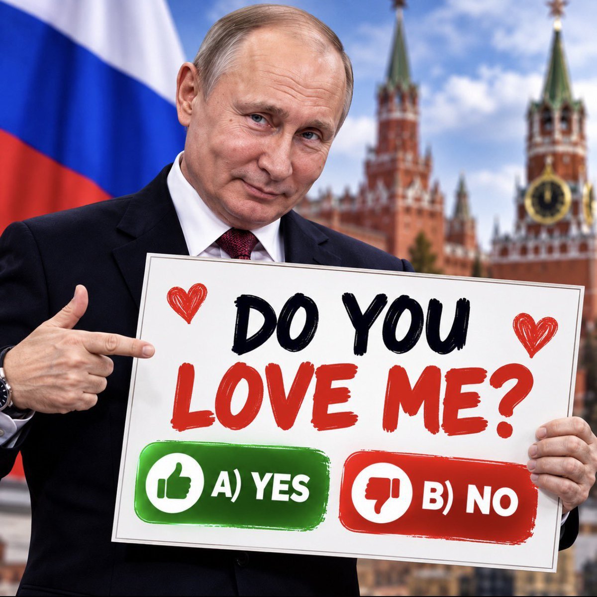 Natute123's tweet photo. Do you love President Putin?

🔴Yes 
🟢No https://t.co/lYZn6XCKz9