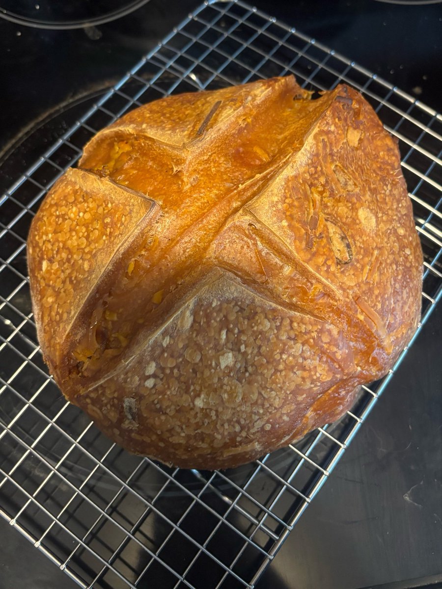 tammyleebaze221's tweet photo. Week one: One bo nix touchdown against the Kansas City chiefs

Made a Kansas city bbq inspired loaf with bbq sauce, cheddar cheese and crispy onion inclusions 

The loaf(much like broncos in game one) was a total fail and we’re gonna it didn’t happen ( my daughter and i)… https://t.co/CU8HSb4ZiW