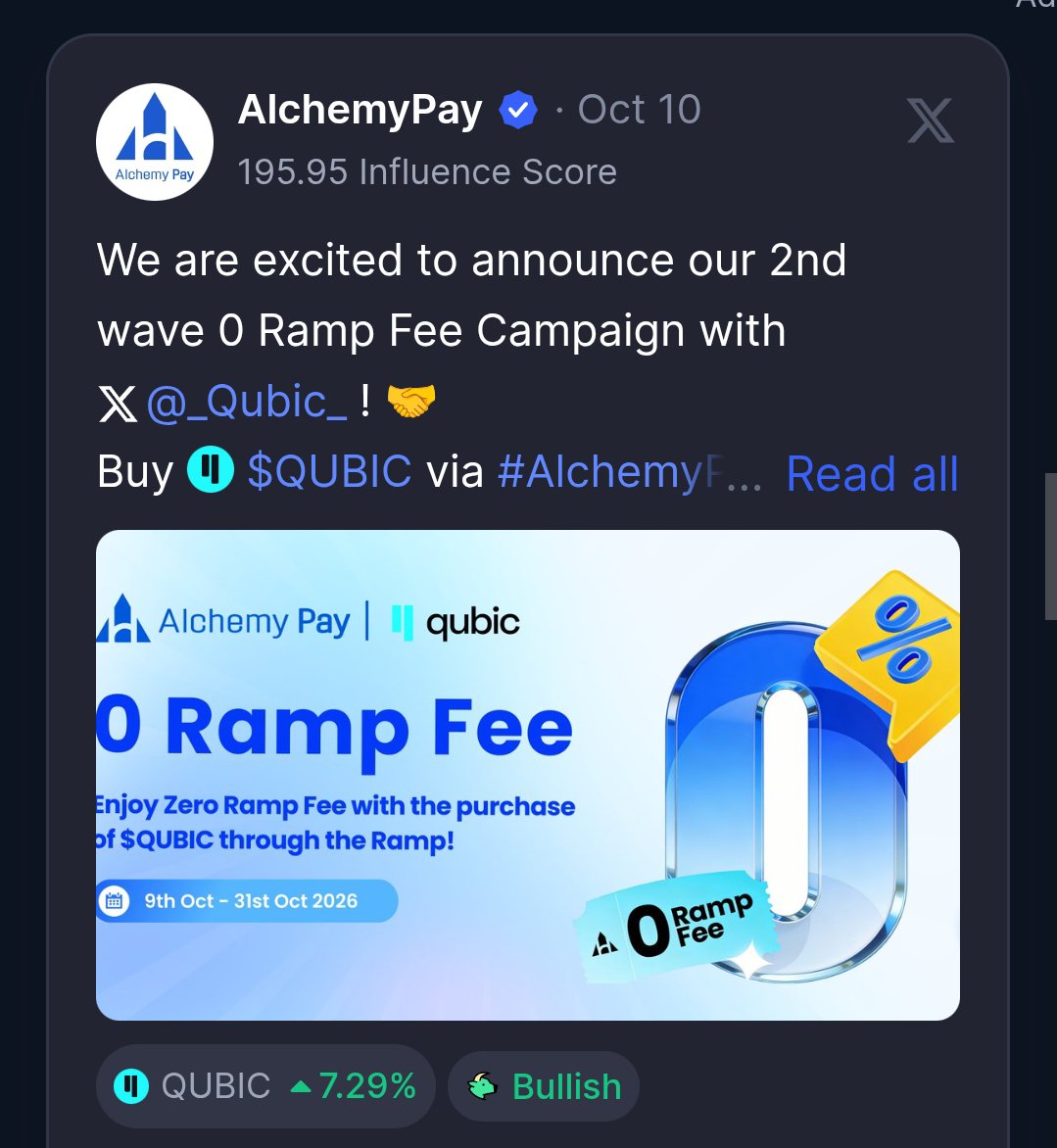 CryptoPublicID's tweet photo. I did on the first wave, and again for the 2nd wave of buying #Qubic via AlchemyPay with 0 ramp fee.
Qubic goes smoothly and lands directly to the qubic wallet. No Need for CEXes.
#Aigarth #AnnaAigarth.
Study Qubic!! https://t.co/7Ifisn7wSO