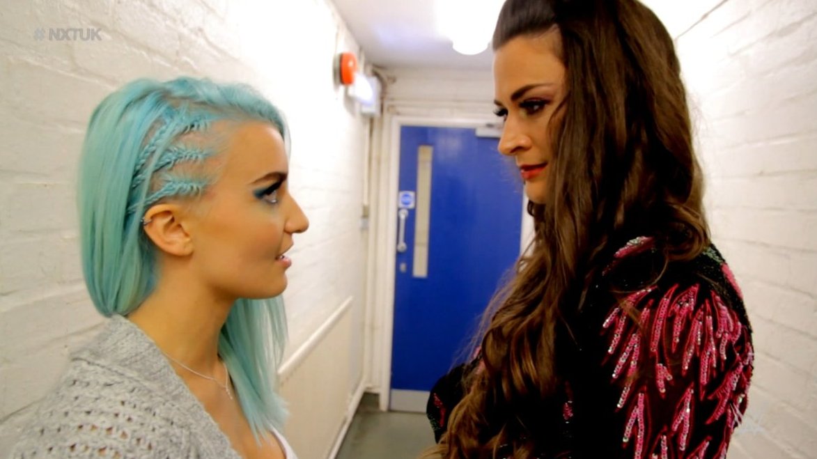 NXTUK_Legacy's tweet photo. Oct. 10, 2019:
At Brentwood Centre, Xia Brookside dared Nina Samuels to "put her money where her mouth is and face her in the ring" after #NXTUK's Leading Lady interrupted and mocked her video update.
๐ธ WWE https://t.co/6KjBmWLfdm