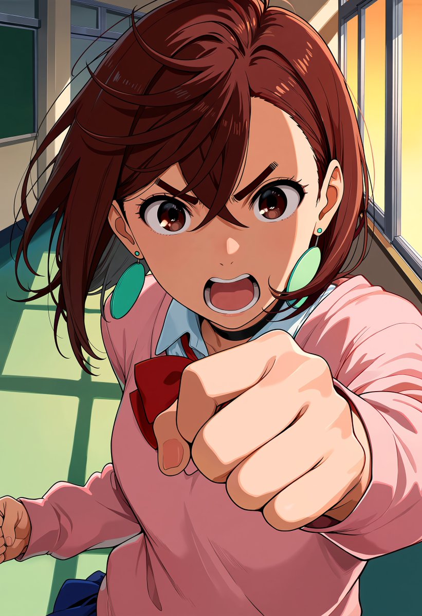 wasabiuma's tweet photo. 綾瀬桃の根性、あれもう完全に主人公の体だ。叫んでる間に足が勝手に前に出てる。ターボババアのときも、顔は思いっきりビビってるのに蹴りにいくんだよ。霊能力じゃなくて度胸が本体。オカルンを引っ張っていくあの姿が今日も最高

#ダンダダン #綾瀬桃 #推しを語りたい
#AIアート https://t.co/4s6mqmFXN5