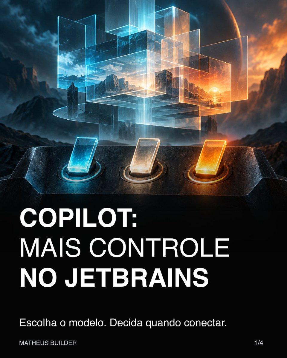 Matheus_Builder's tweet photo. Copilot no JetBrains: modelo padrão empresarial, início MCP configurável e Fix no chat. Revise e teste.
Qual ajuste ajuda mais? Curta, salve, compartilhe e siga.
AI Hub da Mood Solutions, plano grátis: https://t.co/dOzK6jLcMm
#IA
Ref.: GitHub, atualização 10/10/2026. https://t.co/u1anI8PceC
Ilustração criada com IA.
