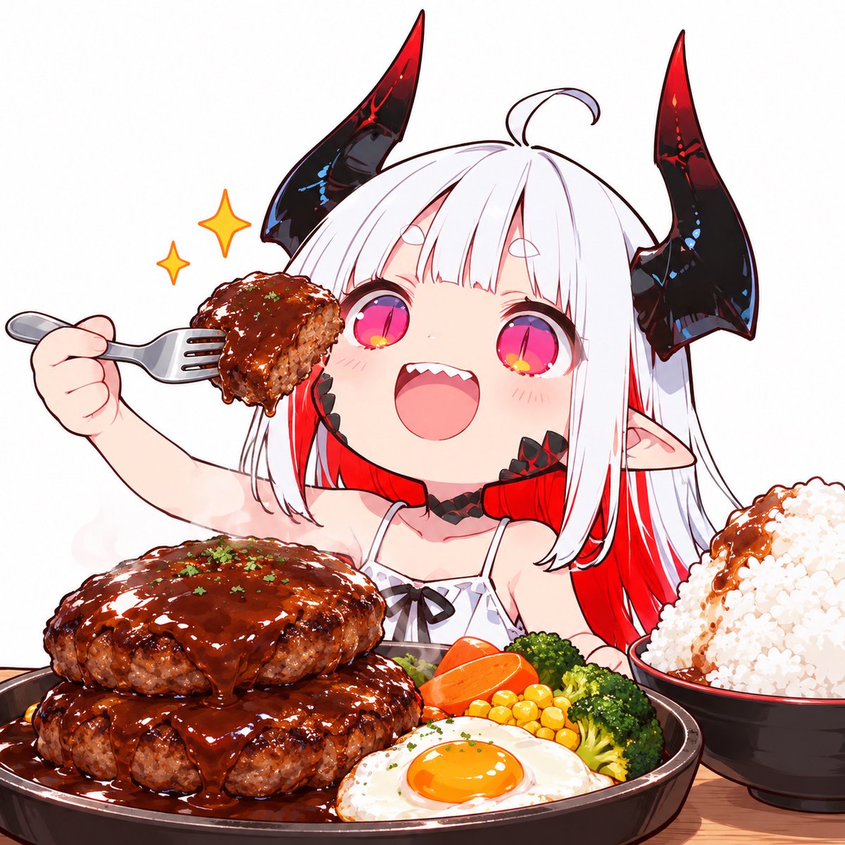 PirateAi001's tweet photo. 煮込みハンバーグ！

#もぐちび

じゅーしー、おいしー
普通のハンバーグとはまた違う旨み
付け合わせと目玉焼きが美味しい
ご飯と一緒に豪快に召し上がれ https://t.co/4PoWMAr20h