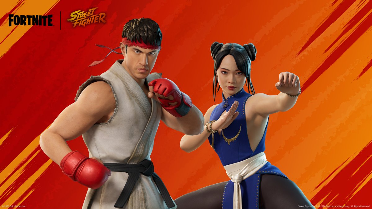 FortniteJP's tweet photo. ⬇️↘️➡️👊 春麗とリュウ、アリーナに参上！ https://t.co/HWsbsONU21