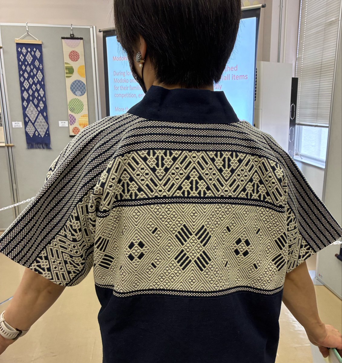 koginsendai's tweet photo. 2026年10月11日（日）弘前学院大学の学園祭で前田セツこぎん研究会弘前教室こぎん刺し・菱刺し作品展示しています。２号館155室です。お近くの方はぜひ！ https://t.co/zVEUU04U3Q