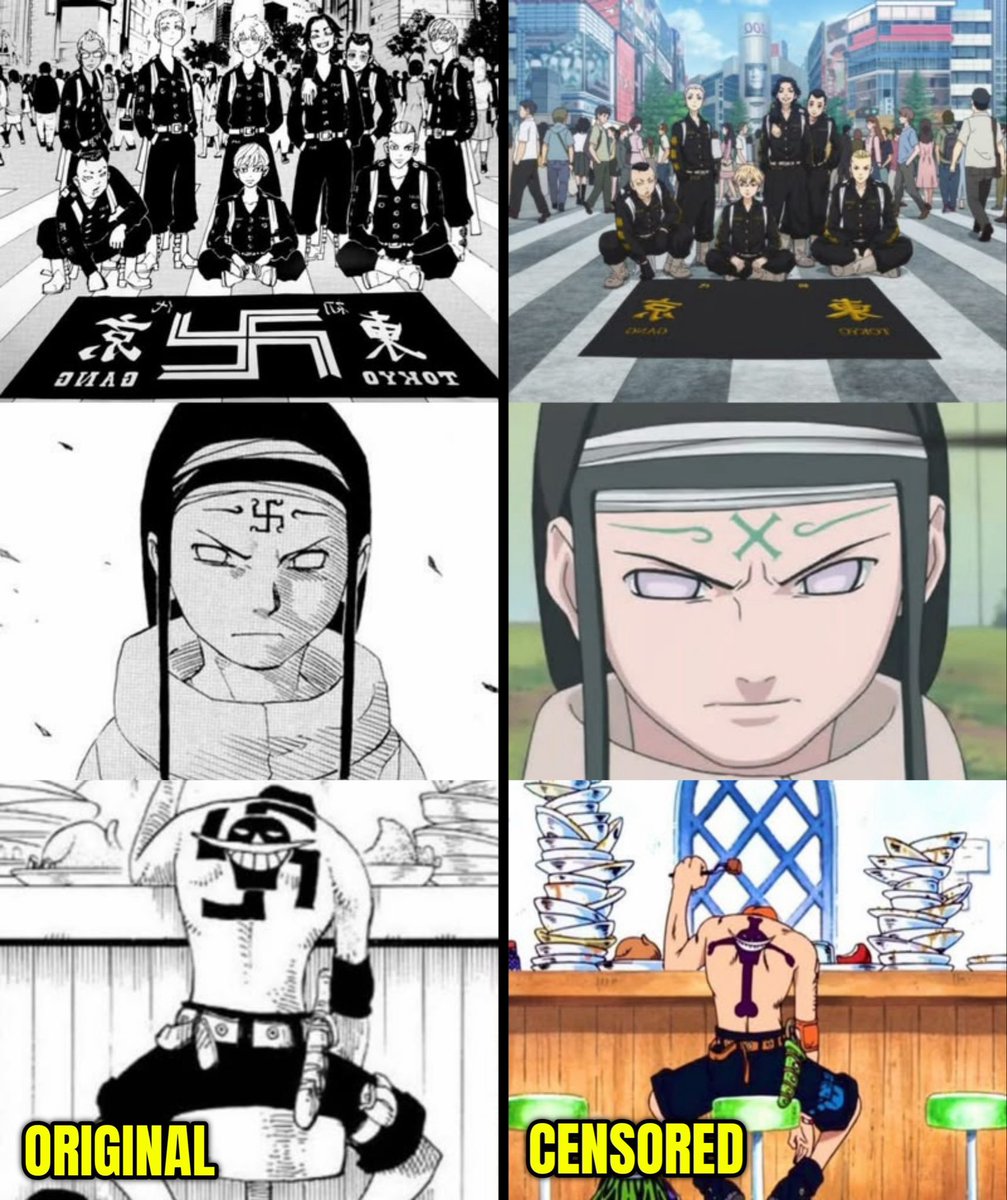 AnimezClub's tweet photo. Anime Censorship in Tokyo Revengers, Naruto &amp; One Piece https://t.co/Tbk3I5fWYi