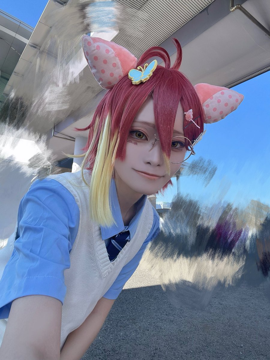 motimaro3's tweet photo. そくほ！！！✨
今日は🦋でしたー！！！お披露目できて良かった🥳
✝️と一緒です✨2人ともお耳も可愛いから見に来て、✝️作だよ✨

 #富士コス https://t.co/lYyLiVzwOY