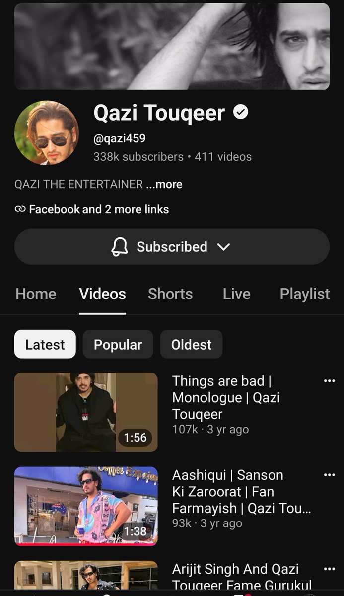MuntahaNamira's tweet photo. Hey, chalo YouTube par #QaziTouqeer ke subscribers badhate hain. 

#LiveFeed band hai, isliye Qazi ko miss kar rahi thi. Use dhoondte dhoondte YT pr 9 saal purana yeh song mil gaya. Aaj ka din Qazi ke purane videos mei gaane sunte hue bitana chahti hoon. https://t.co/q0dfh4vVLd