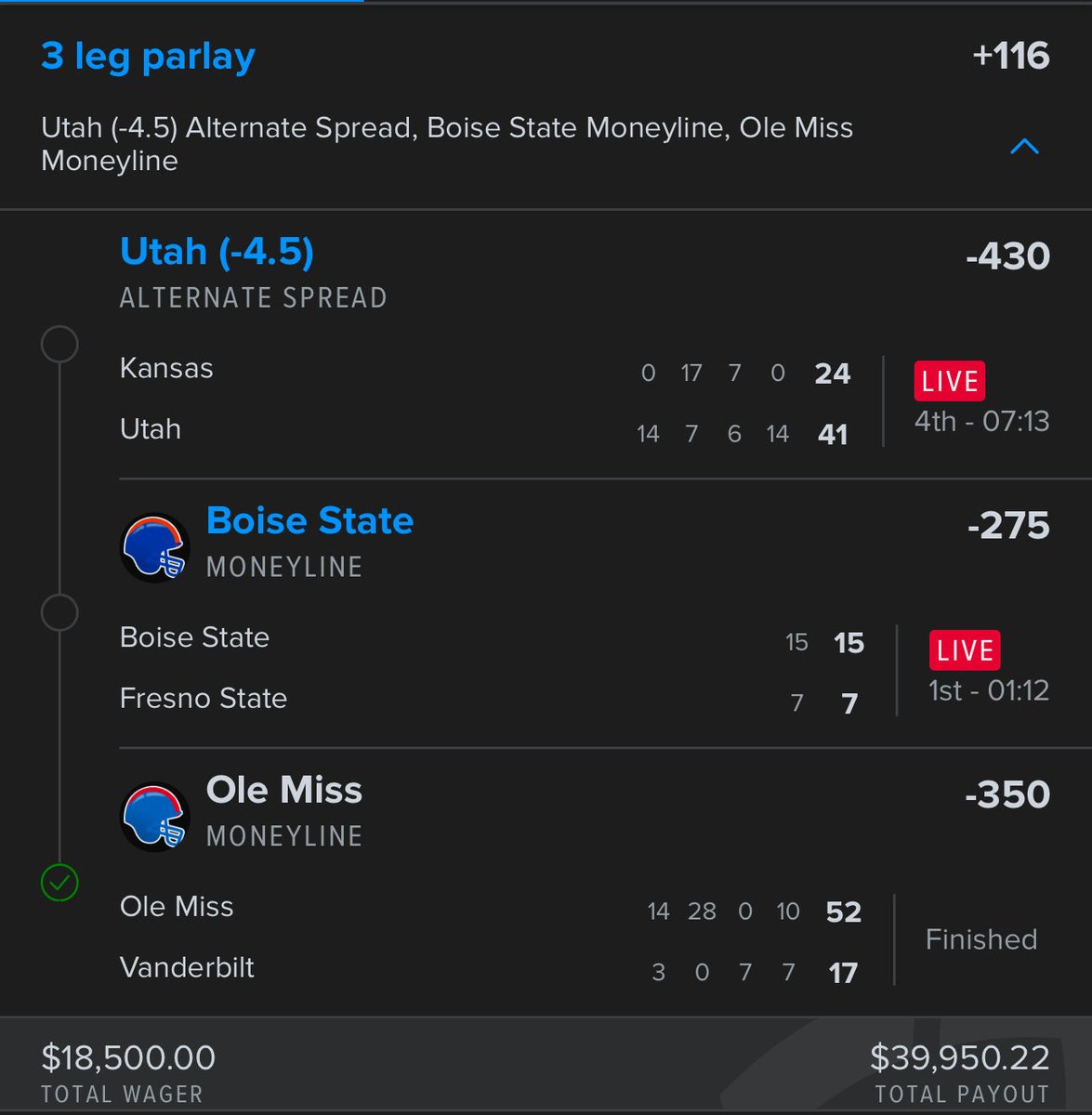 ghostsportzpick's tweet photo. GOIN TO BED. LFG BOISE STATE https://t.co/yMQoskQthi