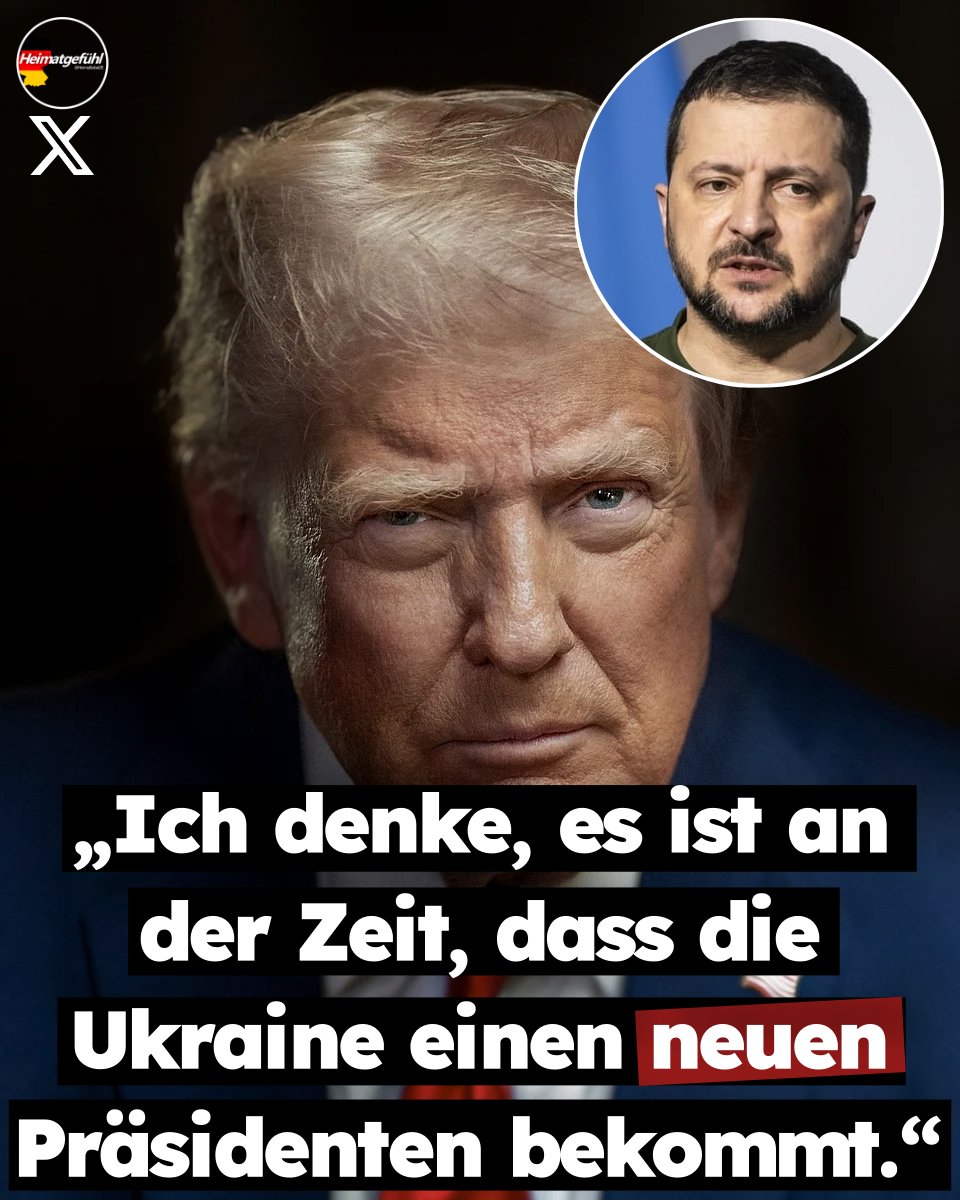 HeimatliebeDE's tweet photo. KLARTEXT von Präsident Donald Trump!

Es sieht nicht gut für Selenskyj aus.

Trump: 
„Ich denke, es ist an der Zeit, dass die Ukraine einen neuen Präsidenten bekommt.“

„Wir haben Selenskyj gesagt:
Ihr könnt mit Russland machen, was ihr wollt, aber greift nicht die Raffinerien an, denn das ist ein globales Problem. Und was macht er? Er greift den Dieselkraftstoff an. Er sollte verdammt noch mal damit aufhören.“

Selenskyj ist zu weit gegangen.
Das ist wohl das Ende von ihm.

Mit einem neuen Präsidenten wird sicher auch wieder Frieden einkehren.