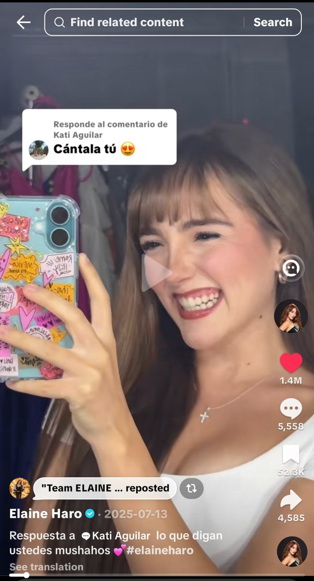 TaniaEspinal10's tweet photo. @tqmatdron No es justificación, es una realidad Elaine ha tenido éxito tanto en YouTube como en TikToK, pero ella no se enfoca en ello, ella es Artista y se hace sus proyectos y después regresa y vuelve a crecer en redes, ese lujo que solo  ELAINE HARO se puede dar, sus fans de años sabemos https://t.co/DbbdnC61UA