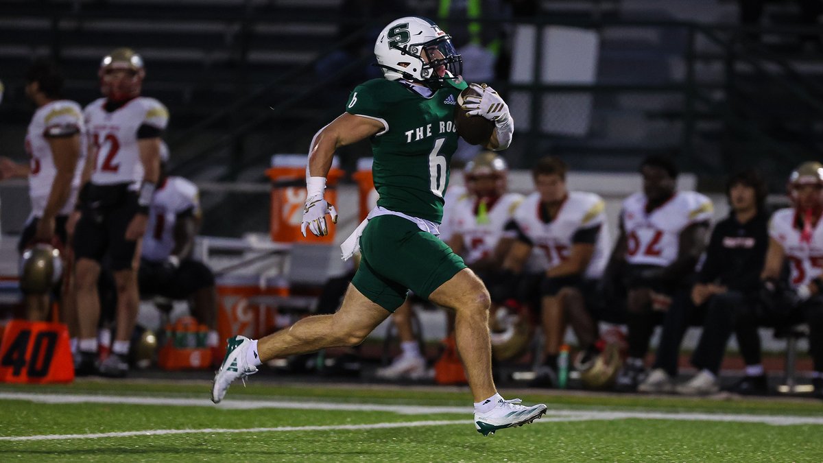 Rock_Athletics's tweet photo. FB: No. 8 Slippery Rock set a program record with 458 rushing yards and put up 723 yards of total offense in a 59-14 win over Seton Hill Saturday night. Recap, stats, highlights, postgame reaction and photos at the link👇 

Recap🔗: https://t.co/dbadCoTq7j https://t.co/6bbqND8bBM