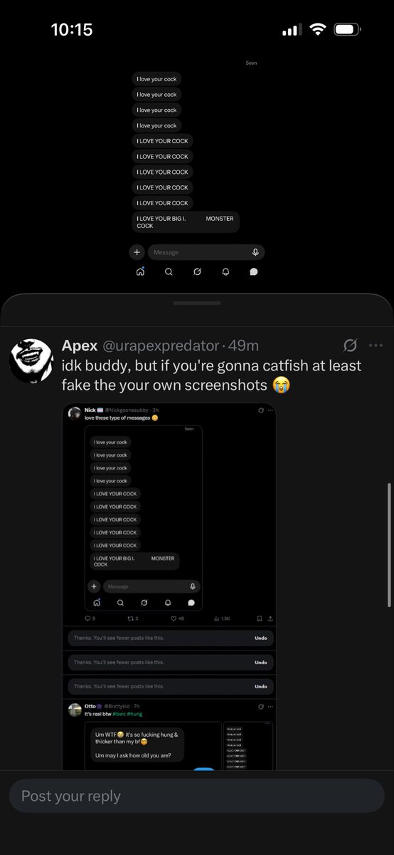 Brxttykid's tweet photo. Shout out to the guy in the pics for exposing this fraud trying to steal my screenshots #bwc #hung https://t.co/ihr6QKUT5Y