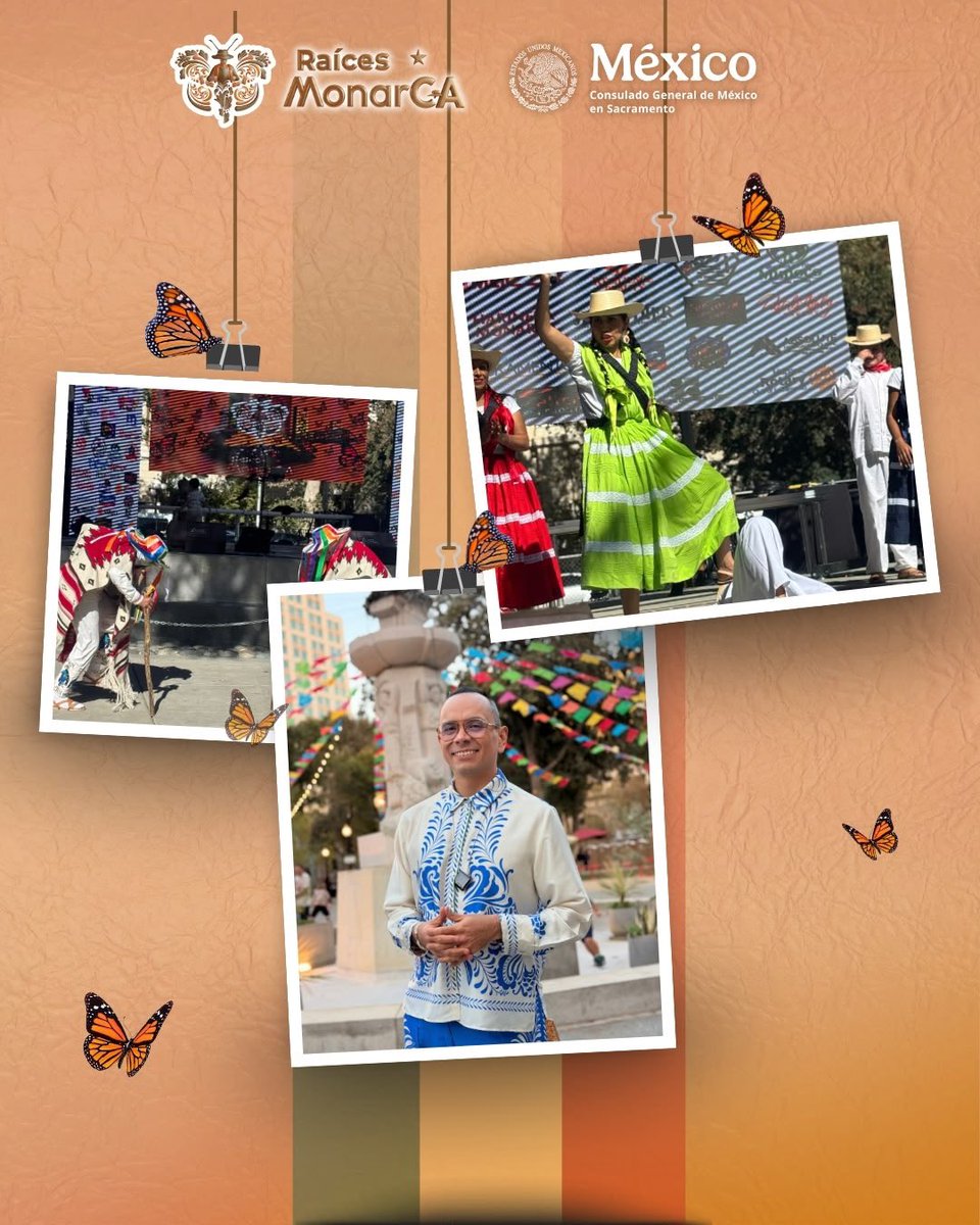 consulmexsac's tweet photo. 🦋🇲🇽¡Raíces Monarca 2026!

Celebramos la tercera edición de este festival que reúne música, danza, artesanías y gastronomía mexicana, honrando nuestras raíces y tradiciones. 🎶🎨

@SRE_mx @IME_SRE @tonatiuh_ https://t.co/zHONNrzwcY