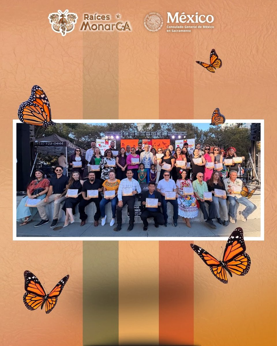 consulmexsac's tweet photo. 🏅¡Orgullo migrante!

Entregamos los reconocimientos #OrgulloMonarca 2025-2026 para visibilizar las contribuciones de nuestra comunidad en California.

🤝 ¡Gracias a nuestros aliados! ¡Nos vemos en 2027! 🦋
@SRE_mx @IME_SRE @tonatiuh_ https://t.co/wRG9AaIKQS