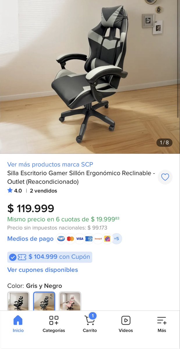 Manugartemendia's tweet photo. @vmenditto Encontre una igual a $104.999 con cupón https://t.co/0vEy4pXCtE
