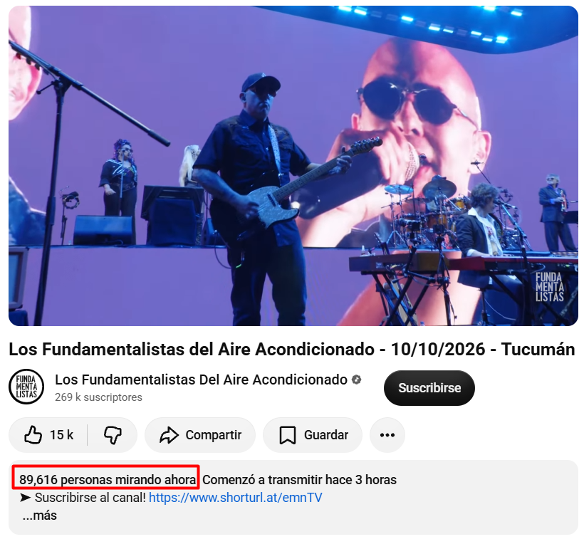ArrepentidosLLA's tweet photo. 50.000 personas en el recital de Los Fundamentalistas y 90.000 personas viendo por YouTube a las 12 y media de la noche.
Pero un ególatra caprichoso no quiso decretar luto nacional el día que murió el Indio porque a él le cae mal https://t.co/MtzRmTuwRF
