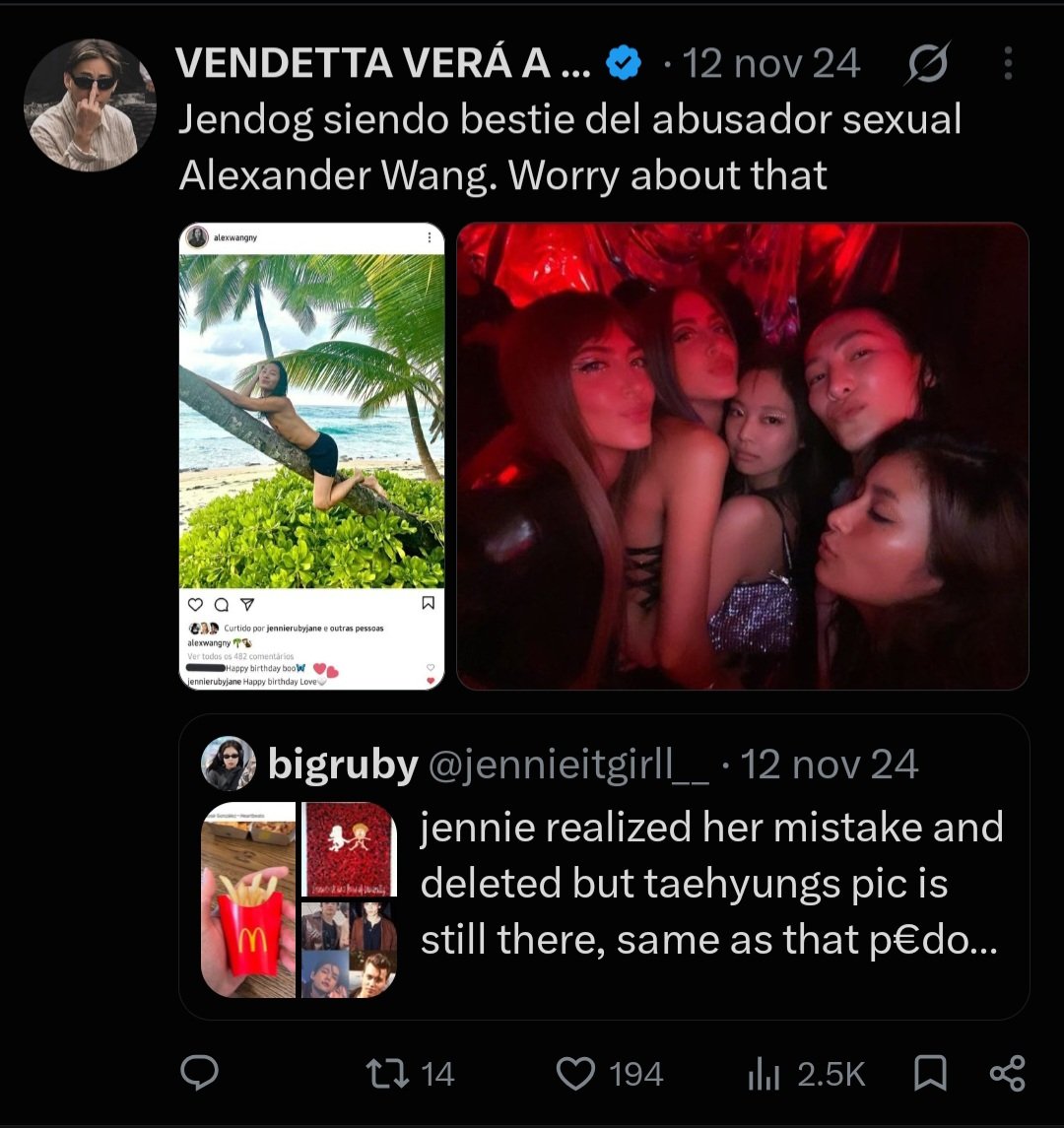 LSGmyluv's tweet photo. @lvssjjm @vocalist_v Pero esta tal vendetta hizo lo mismo, en 2024 se quejó de una idol apareciendo en una foto con un abusador cuñado ahora defiende que sus favs hayan hecho lo mismo en la actualidad https://t.co/xlUydh9tXu