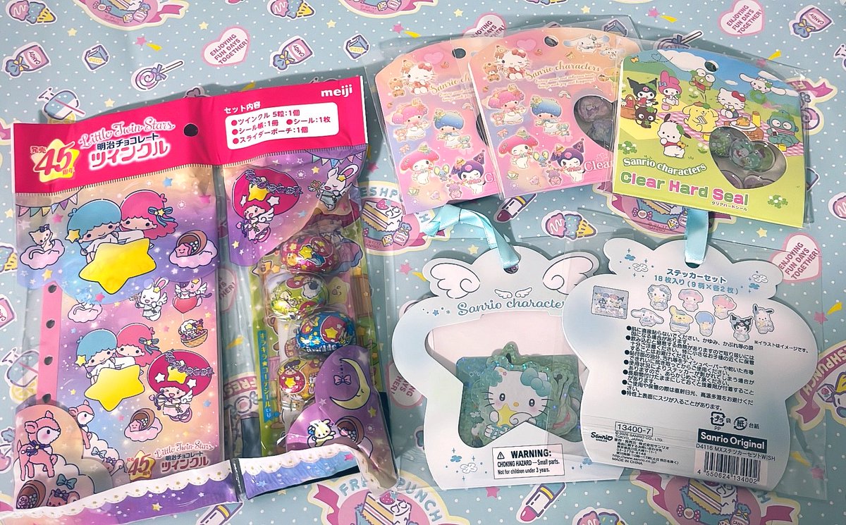 JUN_KO___'s tweet photo. 最近の購入品（シール編）

お安くなってると買ってしまう…😇

・超高級ツインクルチョコ（Amazonで今はさらに値下がっているらしい！）

・おはじきシール（こちらもなかなかの高値が200えん）

・ステッカーセット（ドンキで半額）

キャラミックスはさ、担当様と交換したいくらいたまってる🤣 https://t.co/K30D5Ln6ld