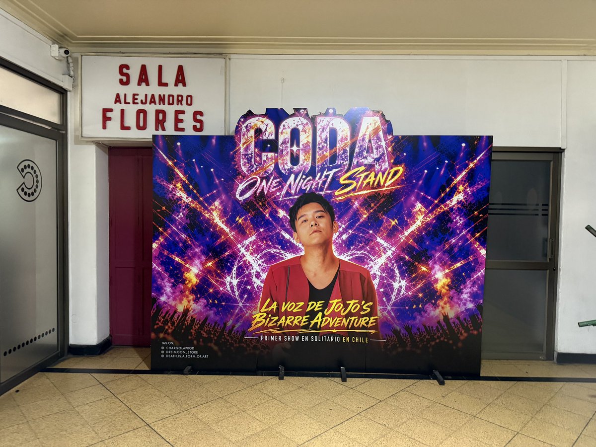 kazusou_oda's tweet photo. Esta noche, concierto en solitario en Santiago de Chile 🇨🇱.

Para mí, esta ciudad fue la que me abrió las puertas al mundo. Estoy profundamente agradecido de poder volver aquí una vez más, de encontrarme de nuevo con fans tan apasionados, y de contar siempre con todo el staff que trabaja con tanta dedicación para hacerlo posible.

Gracias de corazón.

Volveré a Santiago todavía más fuerte y con aún más energía.

#Chile
#Santiago
#Coda
#jojo_anime
#JJBA