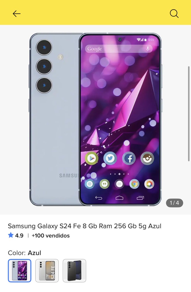Manugartemendia's tweet photo. 🔥Samsung Galaxy S24 FE (256GB / 8GB RAM) 5G Azul. Pantalla fluida, cámara de alta resolución, potencia con IA y diseño premium. Producto con 4.9⭐ y +100 vendidos. 📱⚡

👉 https://t.co/gfJrFGwm8S

Más productos de Mundo Unidad:
https://t.co/BcZVrMX0E2 https://t.co/XZIjdZyLL3