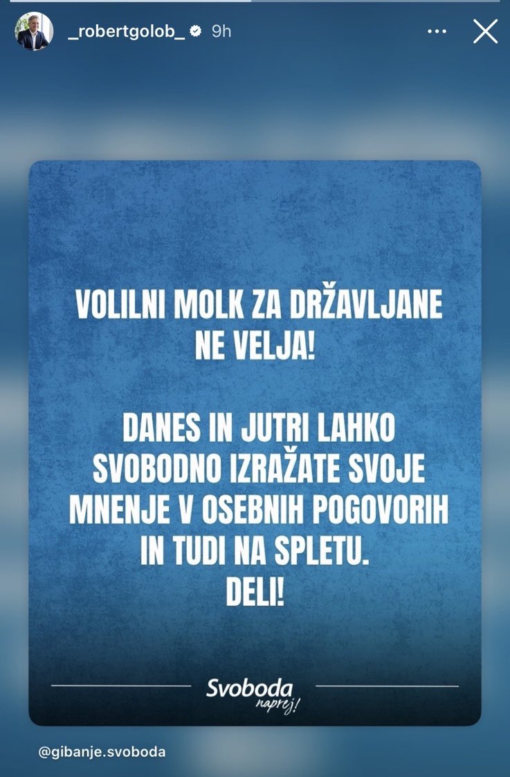 BojanPozar's tweet photo. Golob(ovi) danes na vse ali nič, tudi za ceno morebitnih kršitev volilnega molka. https://t.co/Ff2Zlwo0r3