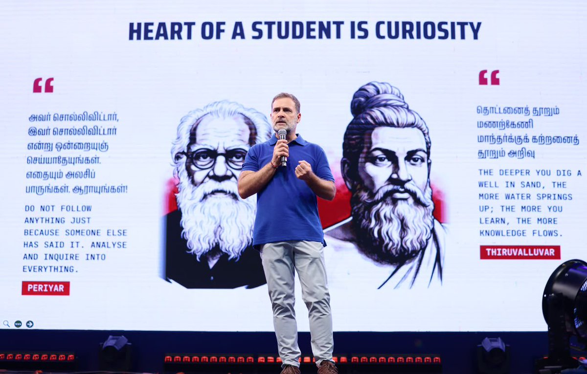 ABRAPOLU's tweet photo. Chennai Curiosity towards Rahul Vijay @RahulGandhi &amp; @TVKVijayHQ 
GenZ #ChhatronKiGoonj vibes across all states of South https://t.co/iIqxxXFdRt