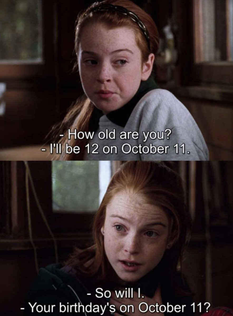 fictionalbday's tweet photo. Today, Hallie Parker and Annie James from The Parent Trap turn 40 — b. October 11, 1986 https://t.co/txmIvkjW3o