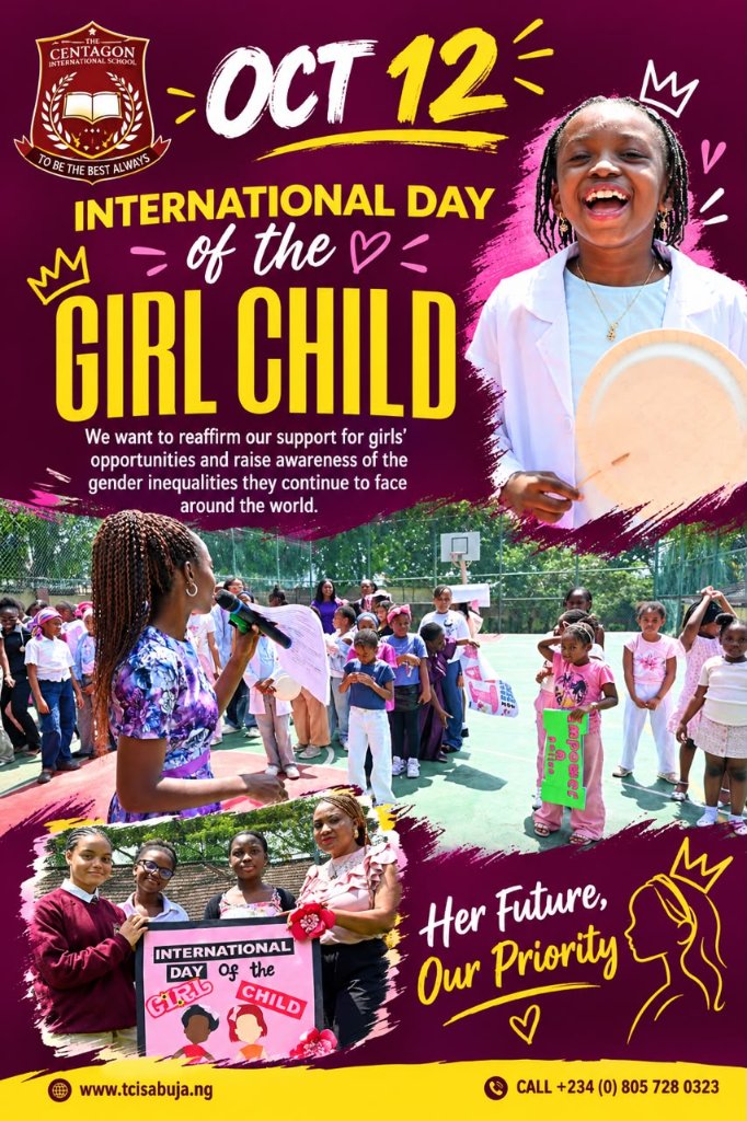 TCISABUJA's tweet photo. Every girl deserves the opportunity to learn, lead, dream big, and thrive. 💜

#DayOfTheGirl #InternationalDayOfTheGirl #IDG2026 #GirlsEducation #EducateGirls  #TCISAbuja #TCISAbujaGirls #TCISAbujaCommunity #ToBeTheBestAlways https://t.co/OZ79g1UwY8