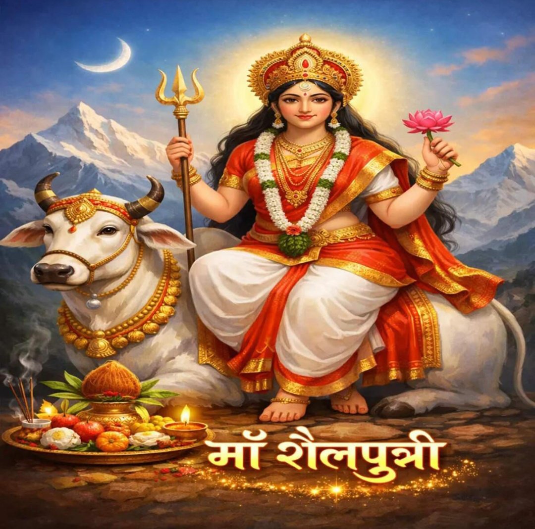 prince5080's tweet photo. नवरात्रि के प्रथम दिन माँ शैलपुत्री की आराधना करें। 

माँ आपके जीवन में सुख, शांति और नई ऊर्जा का संचार करें।

 आप सभी को नवरात्रि की हार्दिक शुभकामनाएँ!

 जय माता दी! 🙏

 #माँशैलपुत्री #जयमातादी
#नवरात्रि #navratricelebration #navratrifestival https://t.co/HwnvNnJO0g