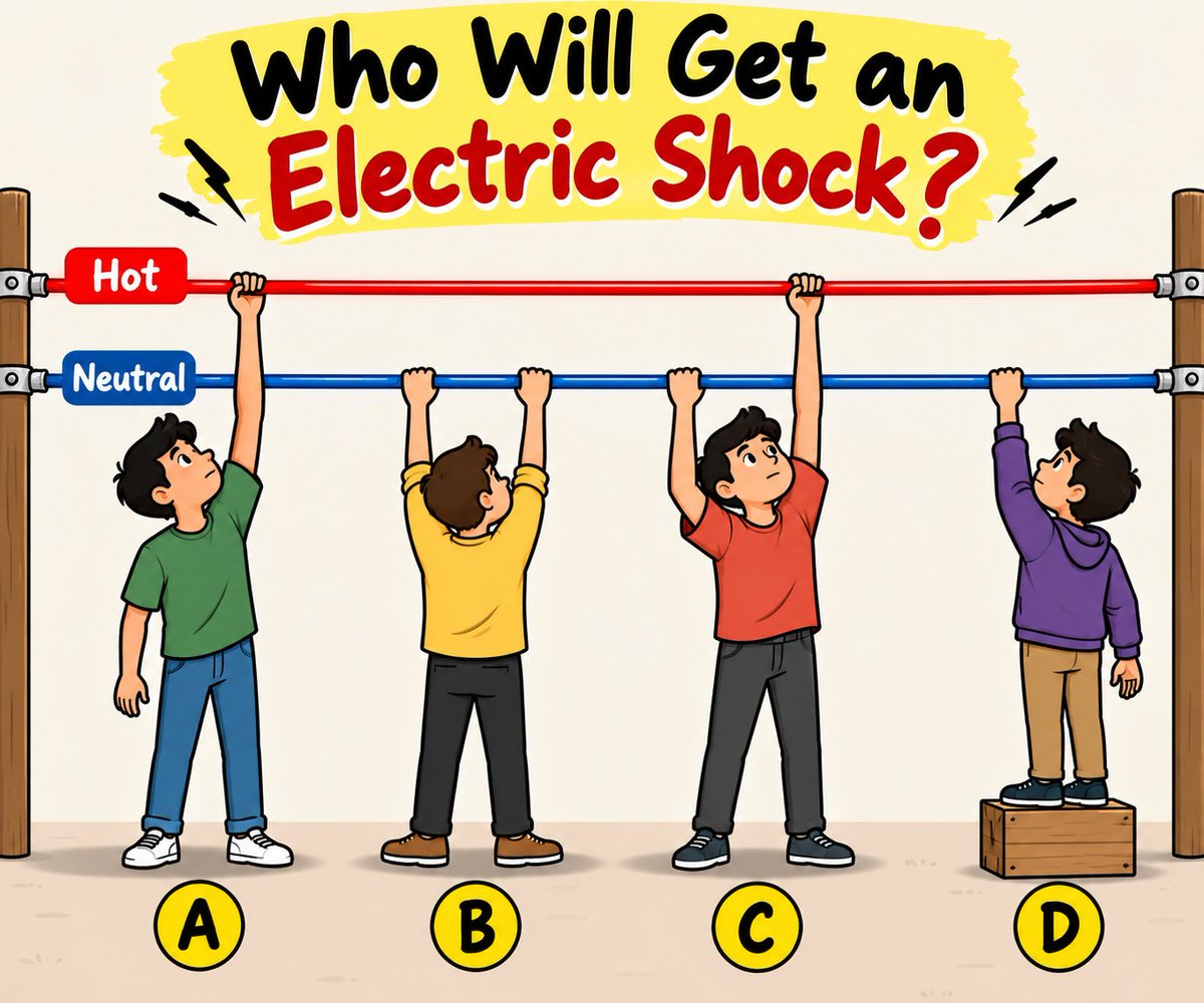 MindPuzzleLab's tweet photo. Who will get an electric shock https://t.co/scCpHij76J