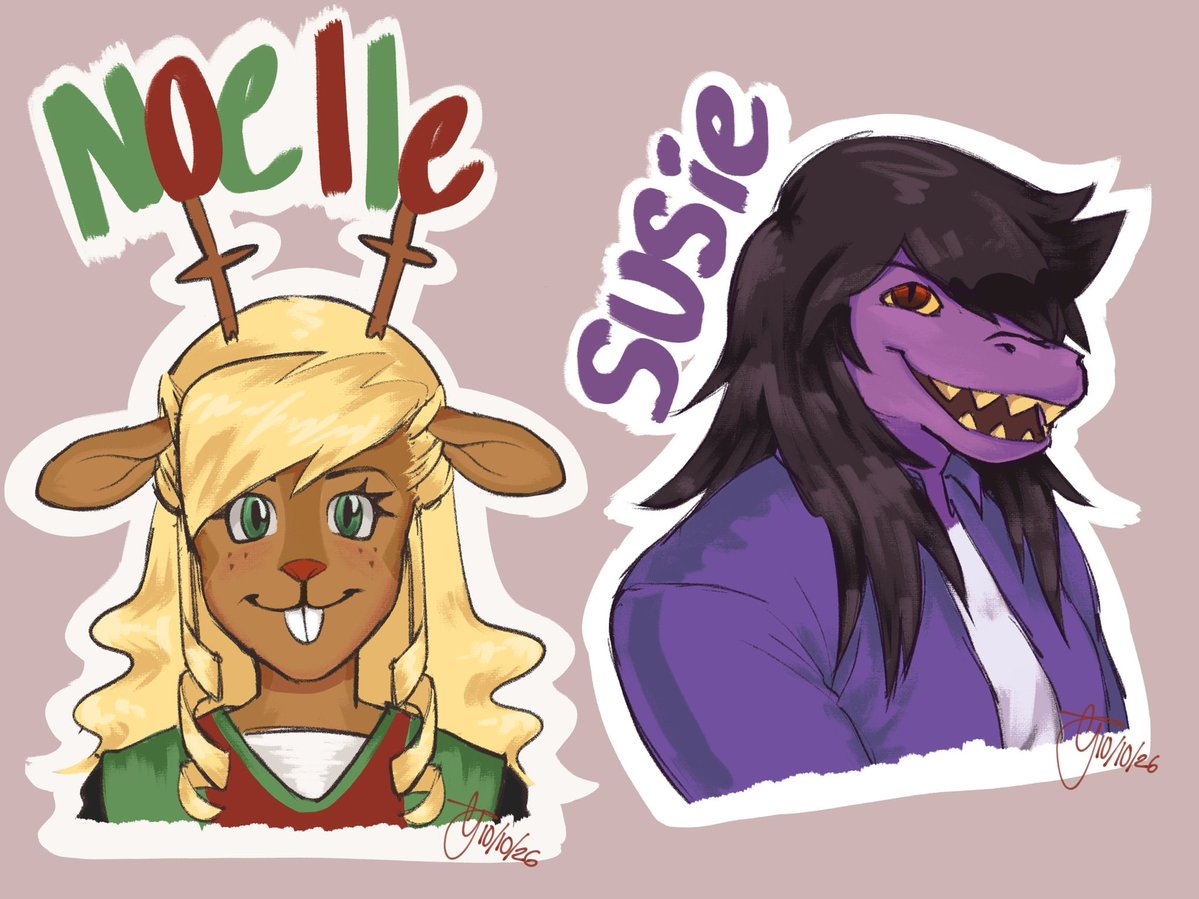 drowsylorax's tweet photo. noelle and susie :] #deltarune #suselle #deltarunefanartㅤㅤㅤㅤ https://t.co/cBqlMBOESE