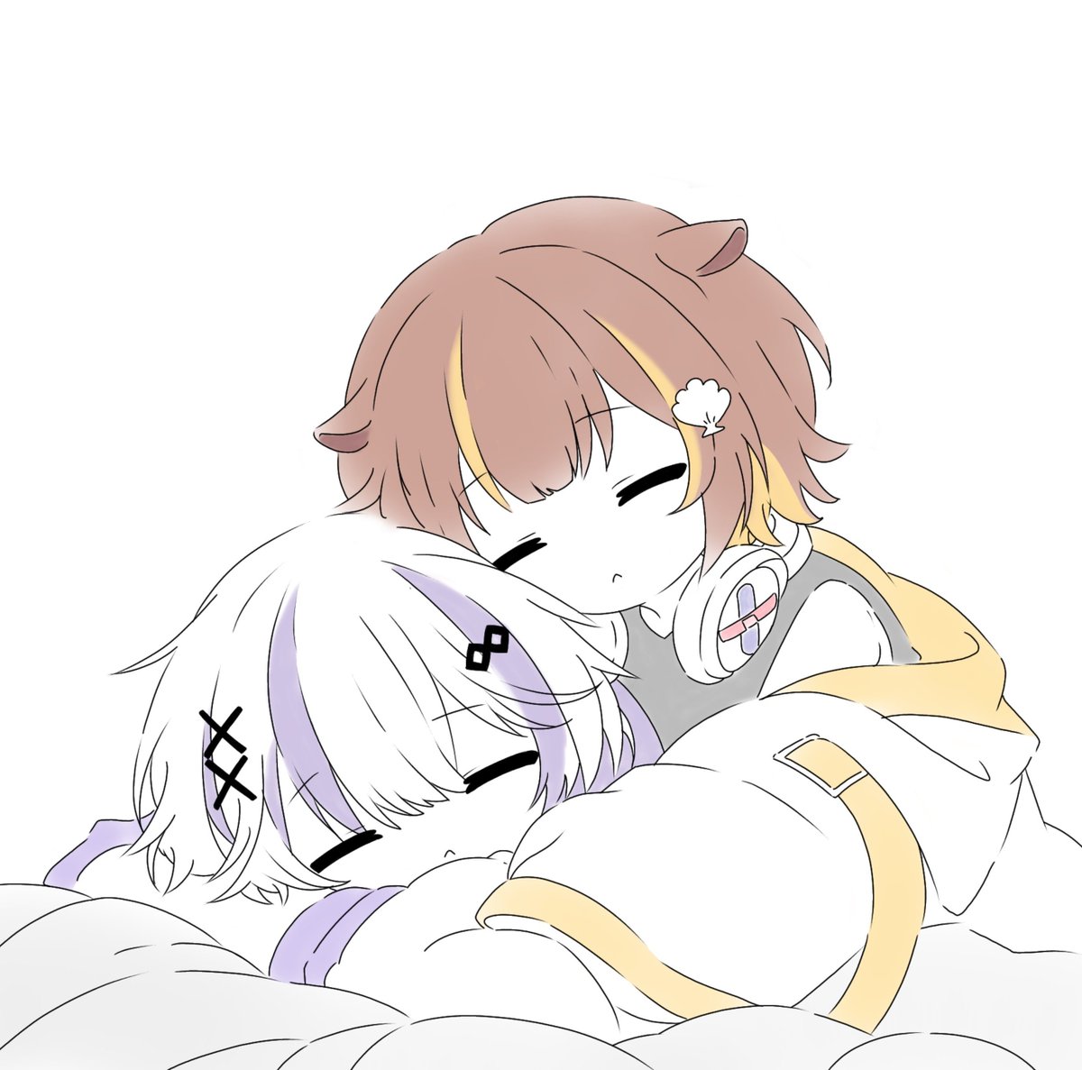 Nira_0035's tweet photo. 抱き枕…💭💭
もっとラフな格好にすべきでした。😐
 #らこあーと #のののーと https://t.co/n3GcBUiAi6