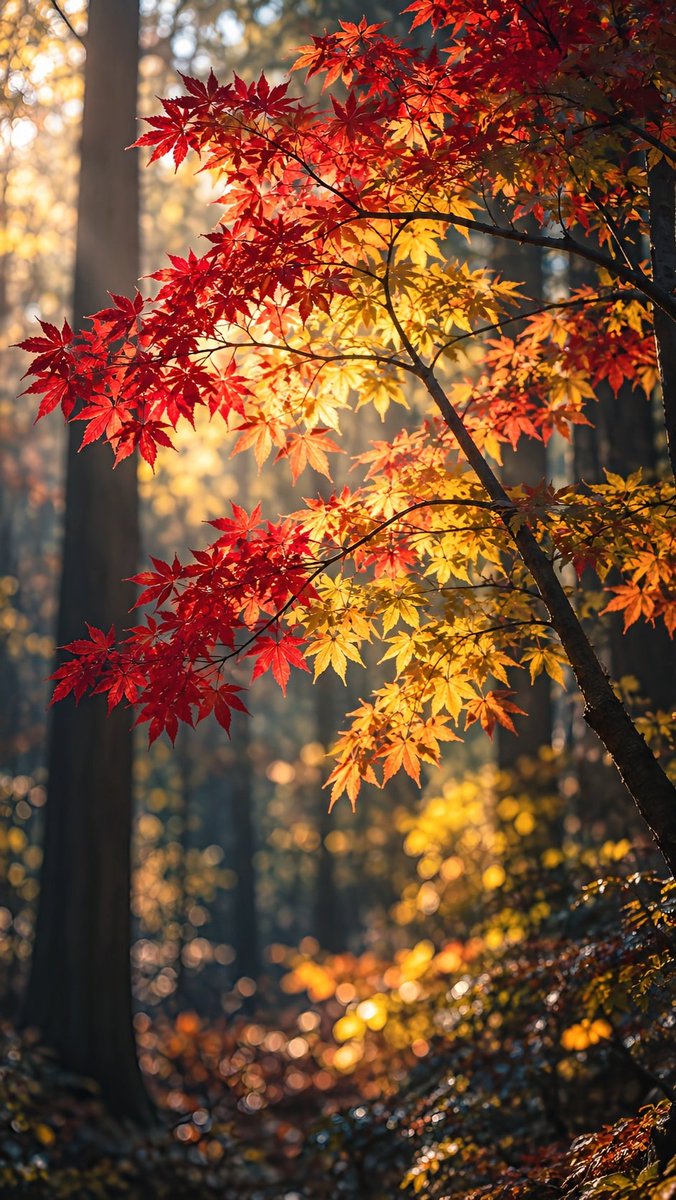 _ai_nature_art's tweet photo. 秋晴れの木立に差し込む光がたまらん🍁☀️ 10月になると見たくなる景色ですね。 https://t.co/GGzrC4FoIV