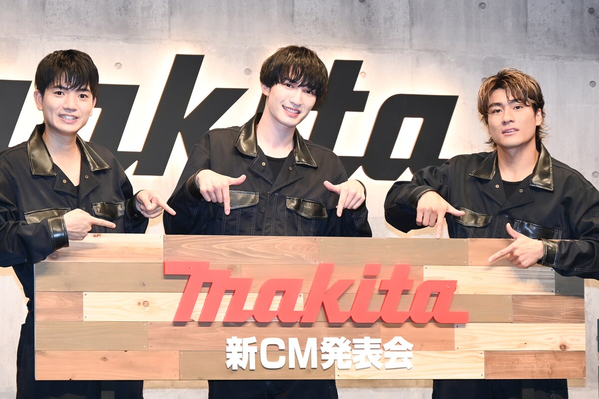 natalie_mu's tweet photo. ＼ CM発表会レポ（写真13枚）🔧🔋／

SixTONES
ジェシー、髙地優吾、森本慎太郎
新星アイドルグループ“結成”💎
マキタの工具でDIY⚒️
https://t.co/5DhfTP7hTO

#SixTONES #マキタ https://t.co/j1MGBNWbyB