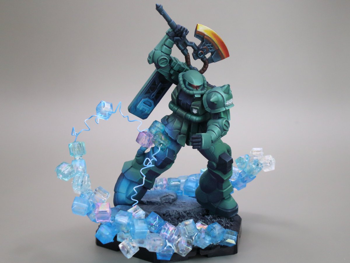 tsuchin360's tweet photo. #GundamAssemble - Online Zaku Painting Showcase、完成しました。

タイトル『PLAYER ONE, GET READY』

オンライン対戦が『リアル』になった未来のガンダムアッセンブル。ゲーム開始を告げる物質転送の光が青く輝き、対戦相手のザクⅡが姿を現す。
#GundamAssembleShowcase
#GundamAssemblePainting https://t.co/7qRyEIRY6F
