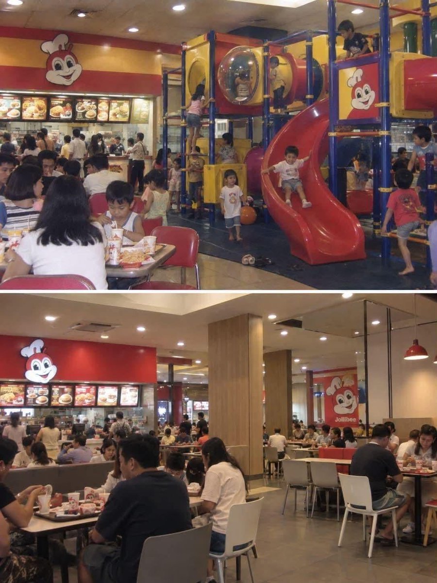 CASHualbehavior's tweet photo. nakakamiss ung dating Jollibee, bakit kaya tinanggal ung slide na ganito?

kapag siguro binalik yan, baka isa ako sa nakikipag-agawan sa mga bata maka slide lang jan. https://t.co/VXiafTIOGm
