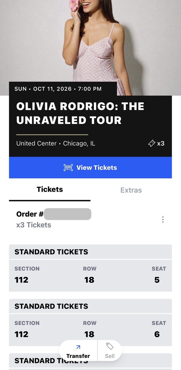 shanks_CFC's tweet photo. #WTS I want to my sell 3x tickets for Olivia Rodrigo: The Unraveled Tour at United Center in Chicago, IL ❤️‍🩹

Sun, Oct 11, 2026
Lower level tickets
Will send a screen recording proof of the tickets! 🎟️

Asking for a fair price, Can split it

Send Me a DM if you’re interested!!! https://t.co/PhqbvS8bpu