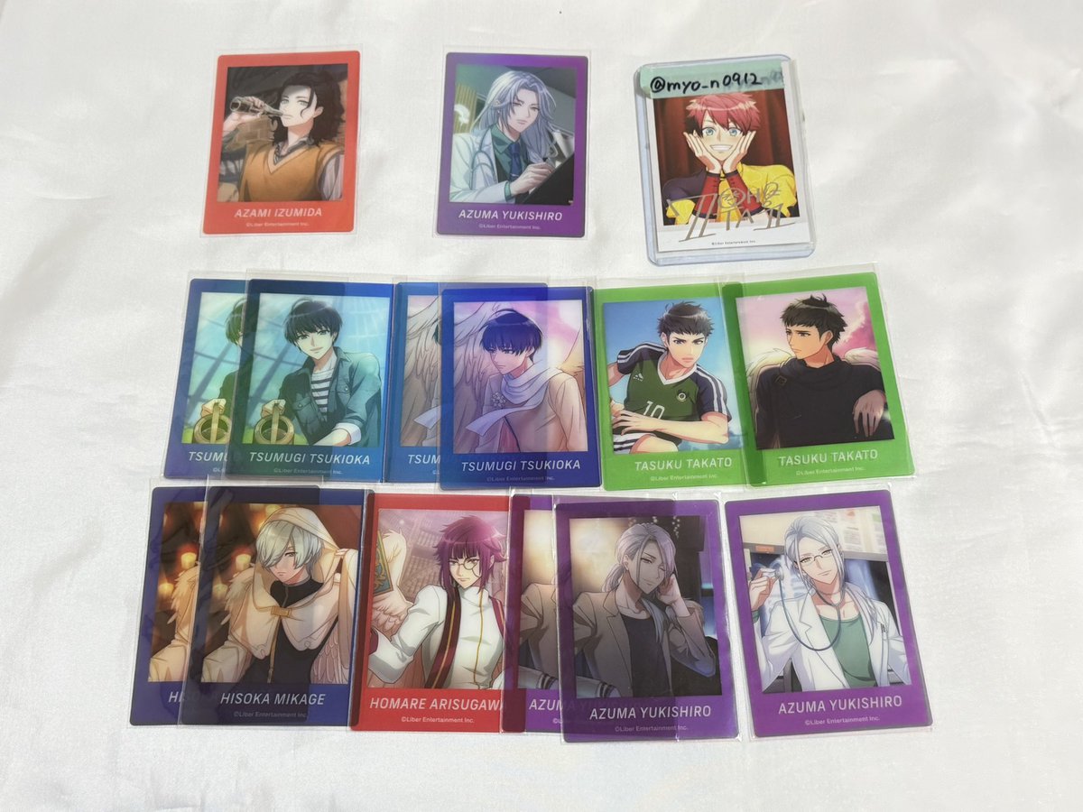 myo_n0912's tweet photo. 《交換》A3! ぱしゃこれ クリア ぺたコレ エーメモ インスタントカメラ風

〈譲〉咲也 綴 シトロン 至 椋 一成 三角 九門 十座 太一 莇 紬 丞 密 誉 東 ガイ 
1枚目/vol.1.2
2枚目/vol.3.4
3枚目/vol.5
4.5枚目/箔押し
6.7枚目/異種(❤️=R･箔)

↓ https://t.co/yPCAPhJzet