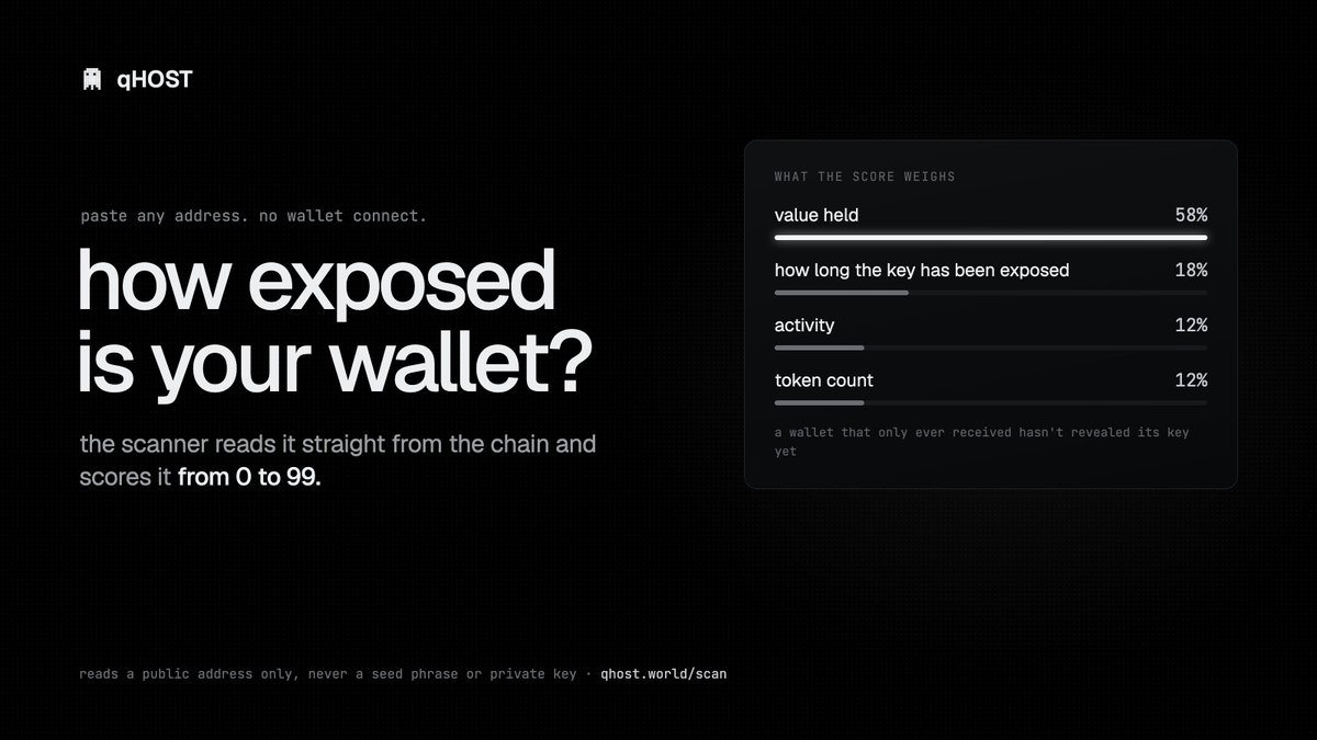 qhostworld's tweet photo. paste any wallet into https://t.co/uHjM98tsjL and see how exposed it is. no connect, no signature, just your public address https://t.co/73rQLojRVJ