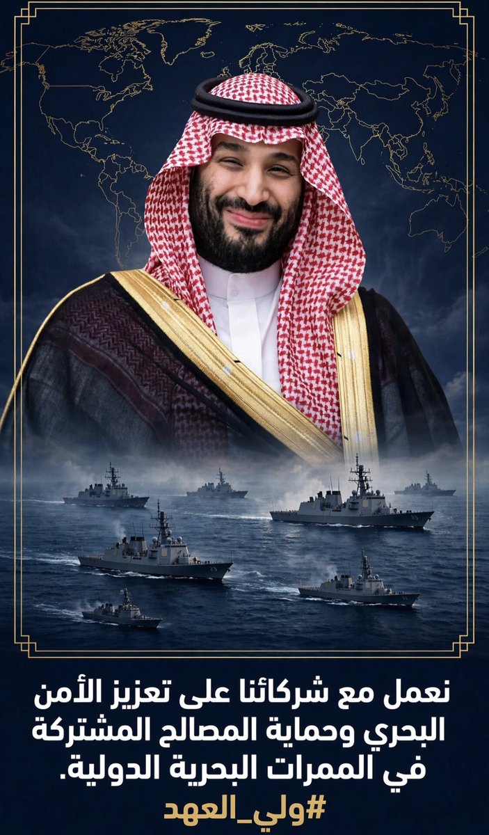 HRHMBNSALMAAN's tweet photo. نعمل مع شركائنا على تعزيز الأمن البحري وحماية المصالح المشتركة في الممرات البحرية الدولية.

#ولي_العهد https://t.co/Vw1Ttxh230