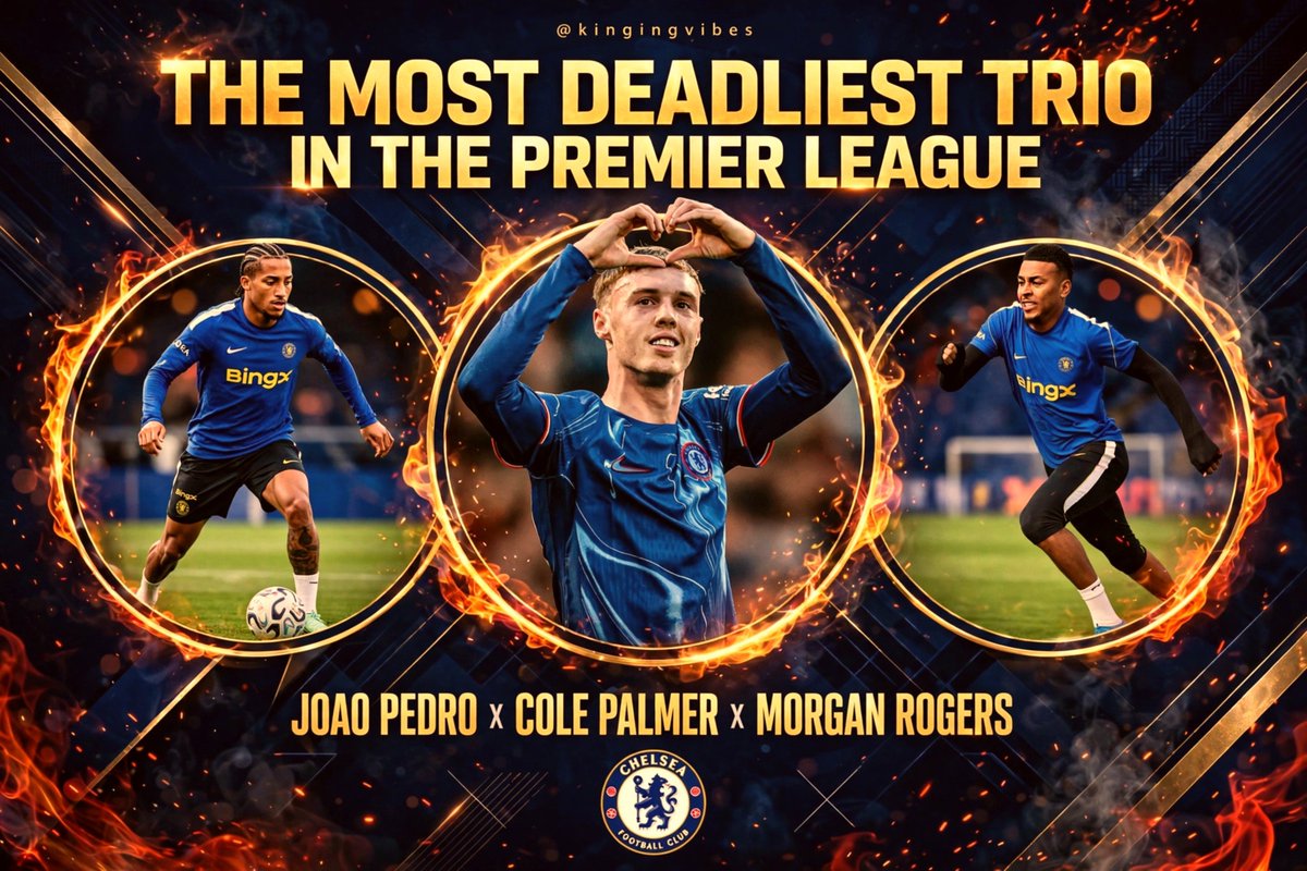 kingingvibes's tweet photo. THE MOST DEADLIEST TRIO IN THE PREMIER LEAGUE 💀🔵

Joao Pedro x Cole Palmer x Morgan Rogers — NIGHTMARE for PL defenders ! 🔥 #CFC 👀 https://t.co/lphLBDVE3M