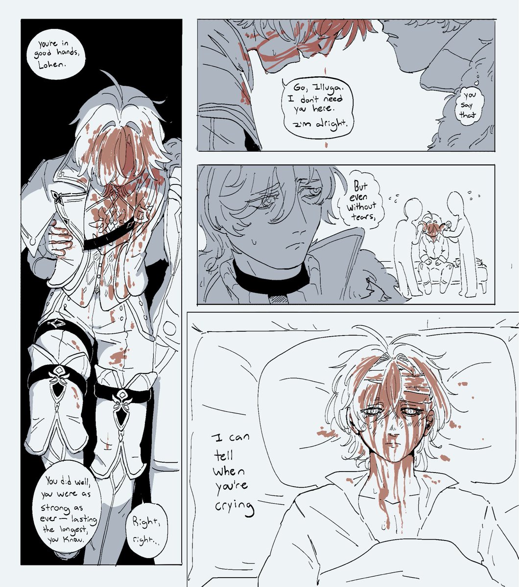 Reiikuu__'s tweet photo. Whumptober, Day 11: Military Whump | Blood-Matted Hair | Too Weak To Cry

“No need to apologize. You’re right, I… wasn’t strong enough.” #illuhen https://t.co/j1CreV9U3l